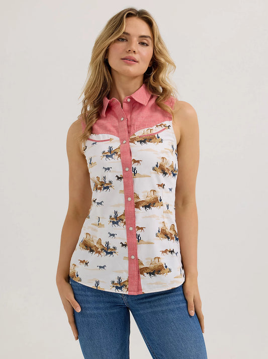 Women's Wrangler Desert Slim Western Snap Tank