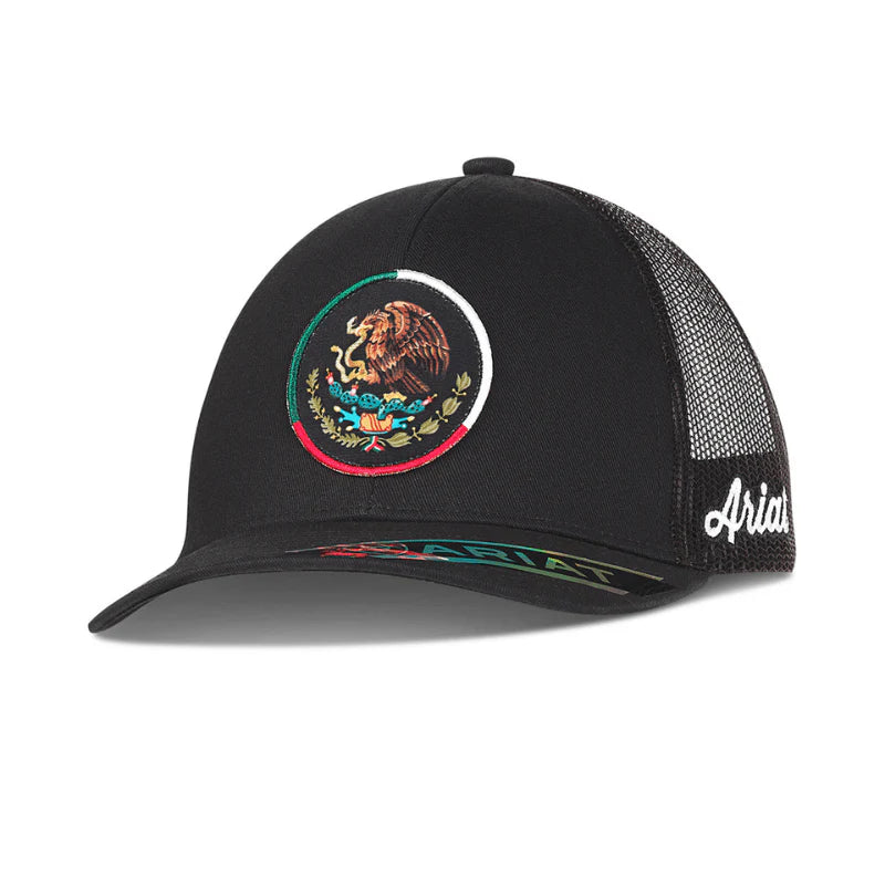 Ariat Men's Black Mexico Flag Eagle Snapback Ball Cap