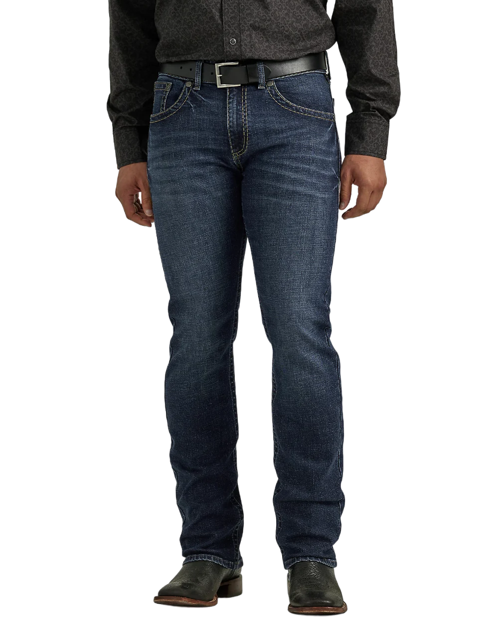 Wrangler Men's Cowboy Kiss Rock 47 Slim Fit Straight Leg Jean