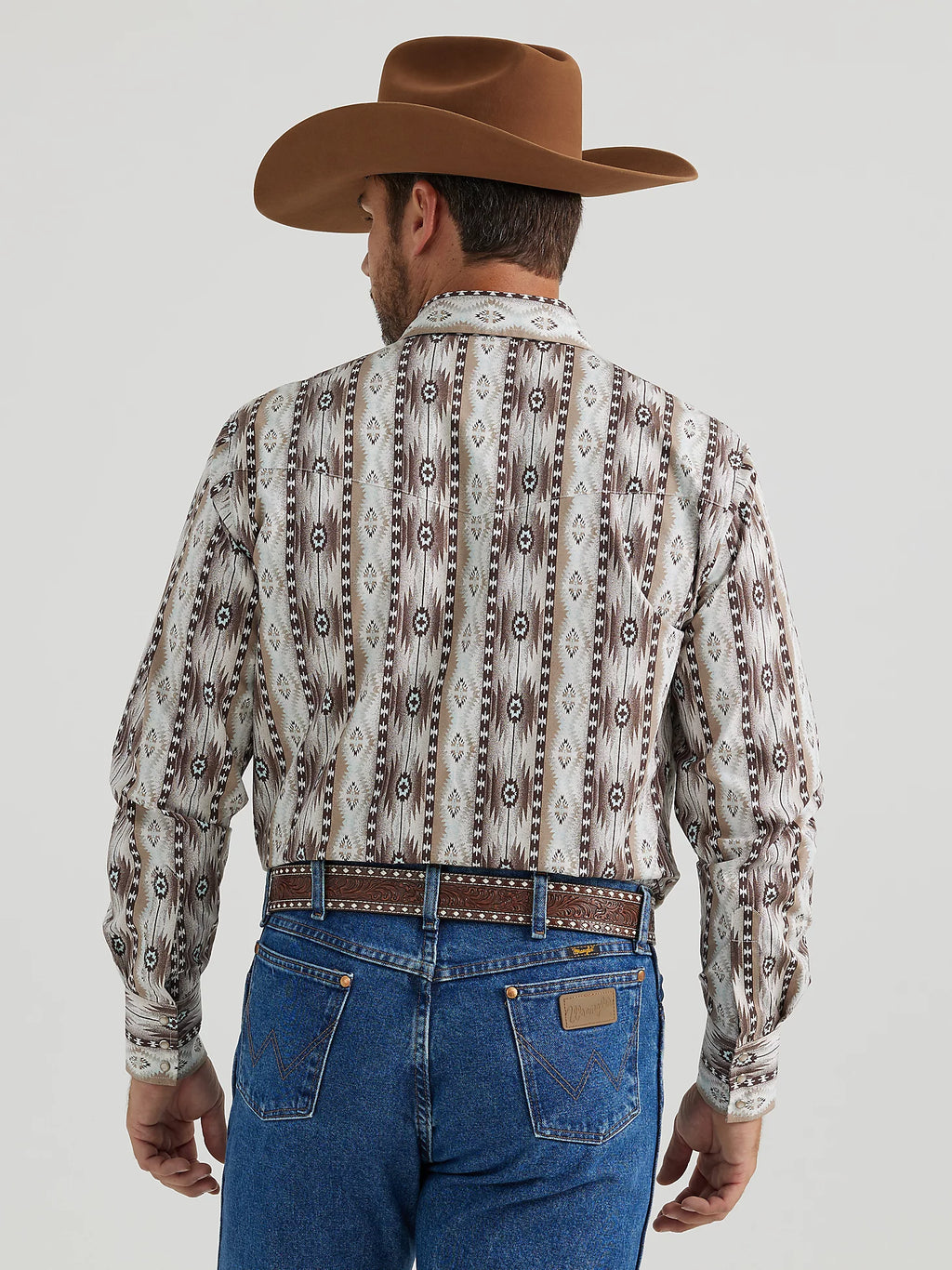CAMISA DE MANGA LARGA CON ESTAMPADO WESTERN SNAP DE CHECOTAH® PARA HOMBRE EN ARENA PÁLIDA