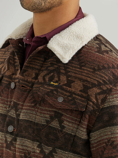 Men's Wrangler® Sherpa Lined Jacquard Print Jacket in Canyon Vibe