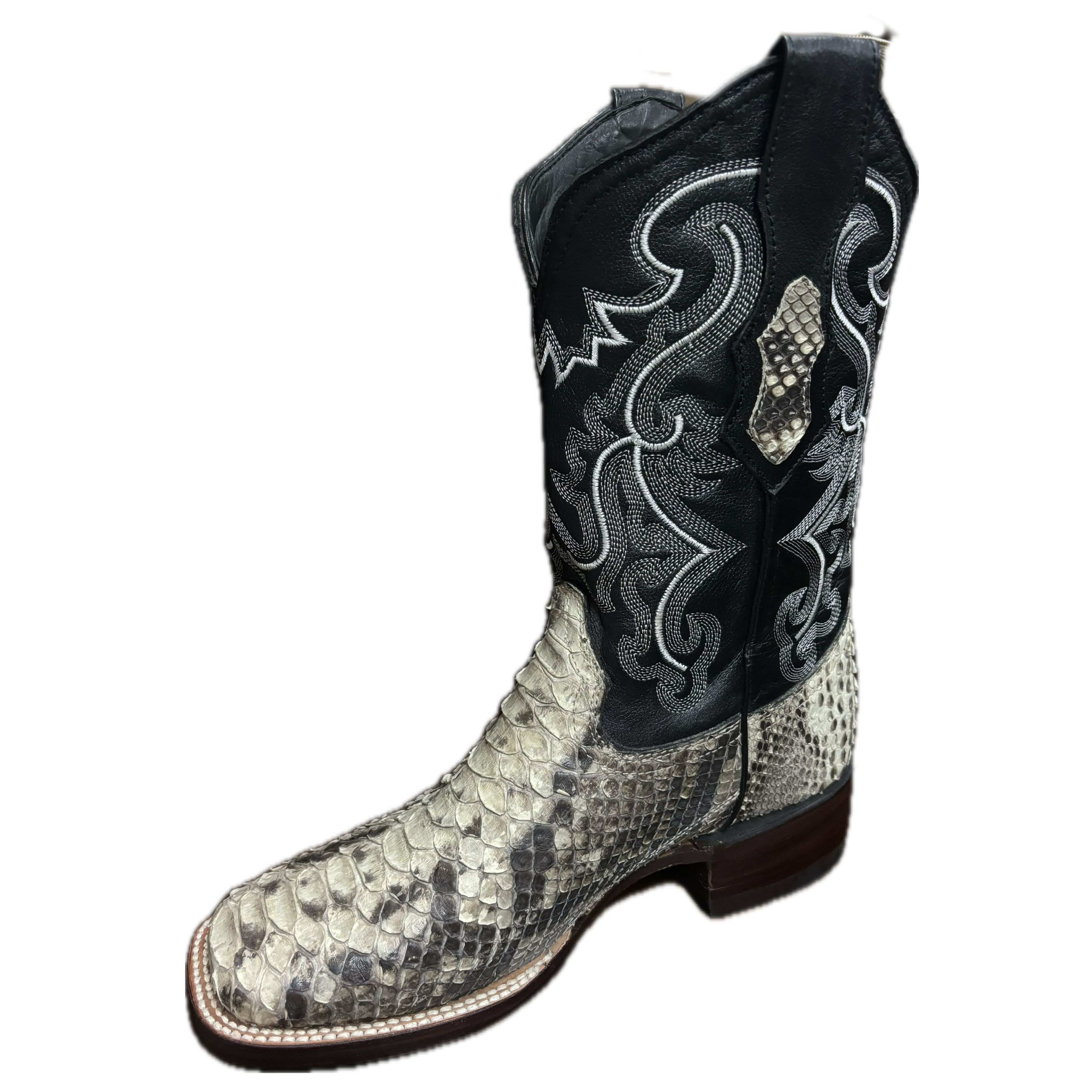 White Diamond Python Boots