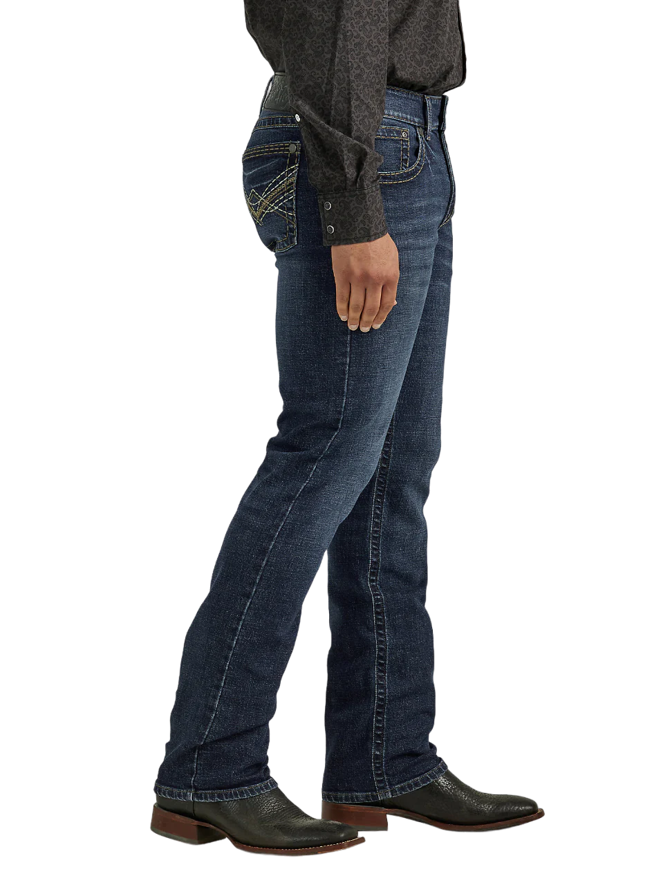 Wrangler Men's Cowboy Kiss Rock 47 Slim Fit Straight Leg Jean