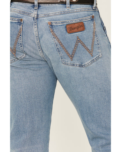 Wrangler Retro Men's Light Wash Flintlock Slim Bootcut Stretch Denim Jeans