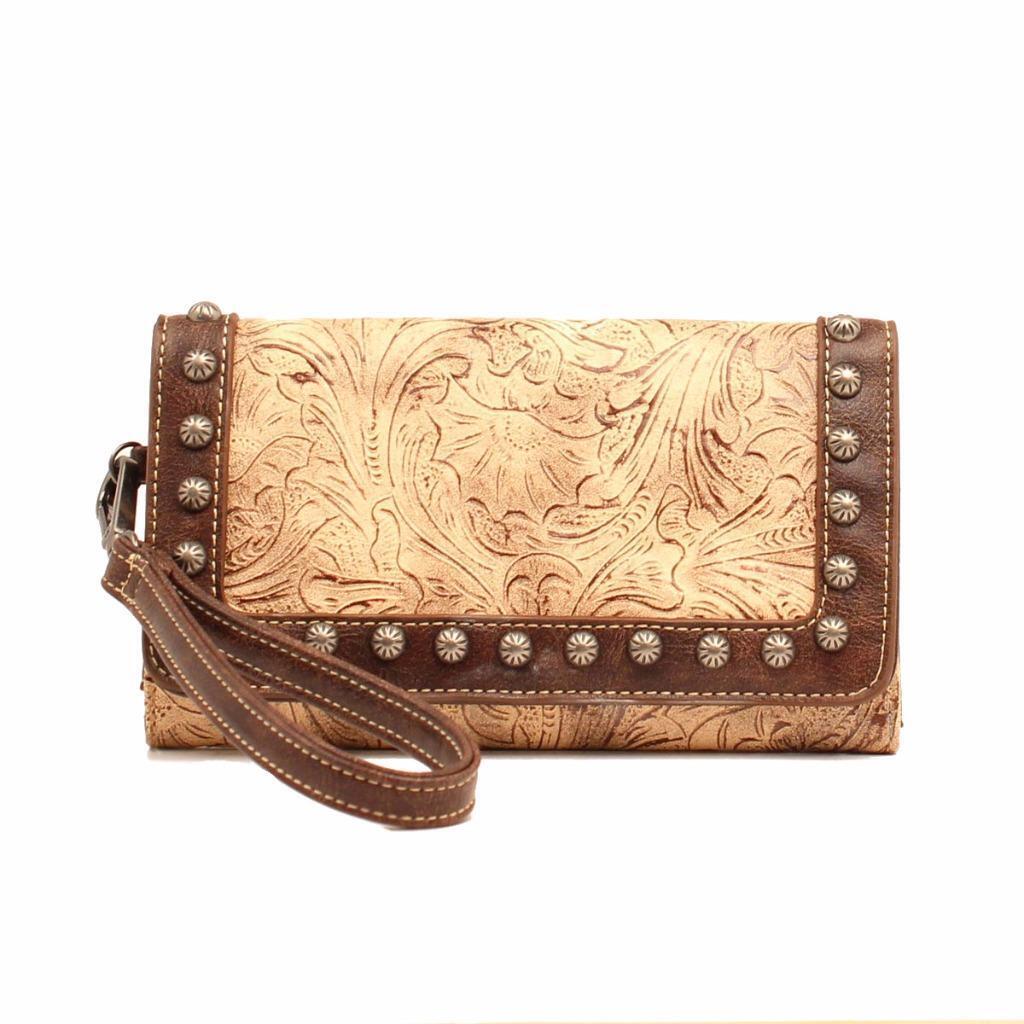 Wallet Clutch Lydia Embossed Taupe Brown