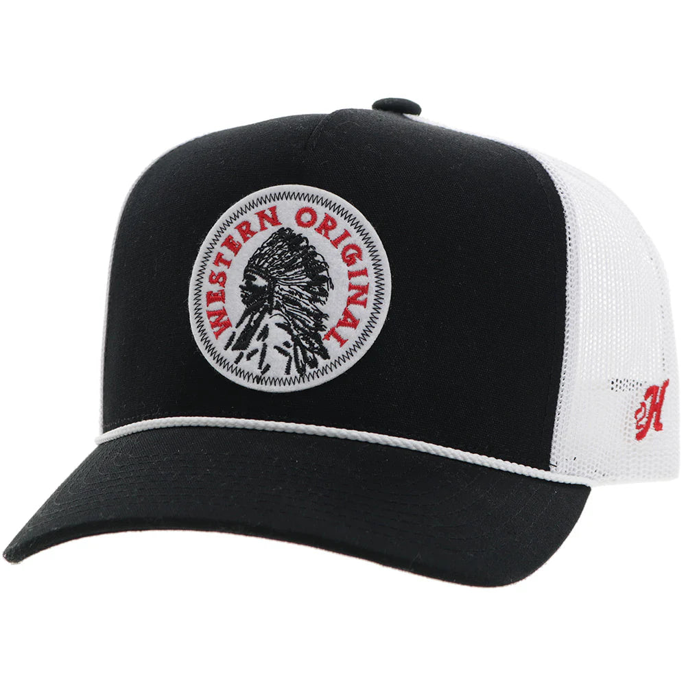 Hooey  "Quanah" Hat Black/White w/Red/White Patch