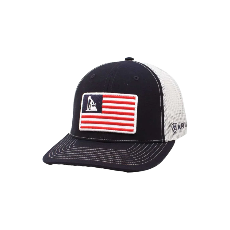 Ariat Blue Mesh Oil Rig Usa Flag Cap