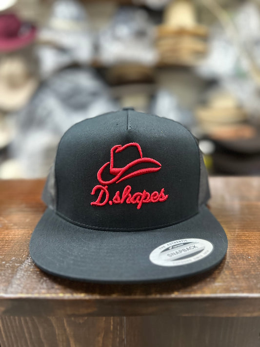 D. Shapes Black & Red Trucker Hat