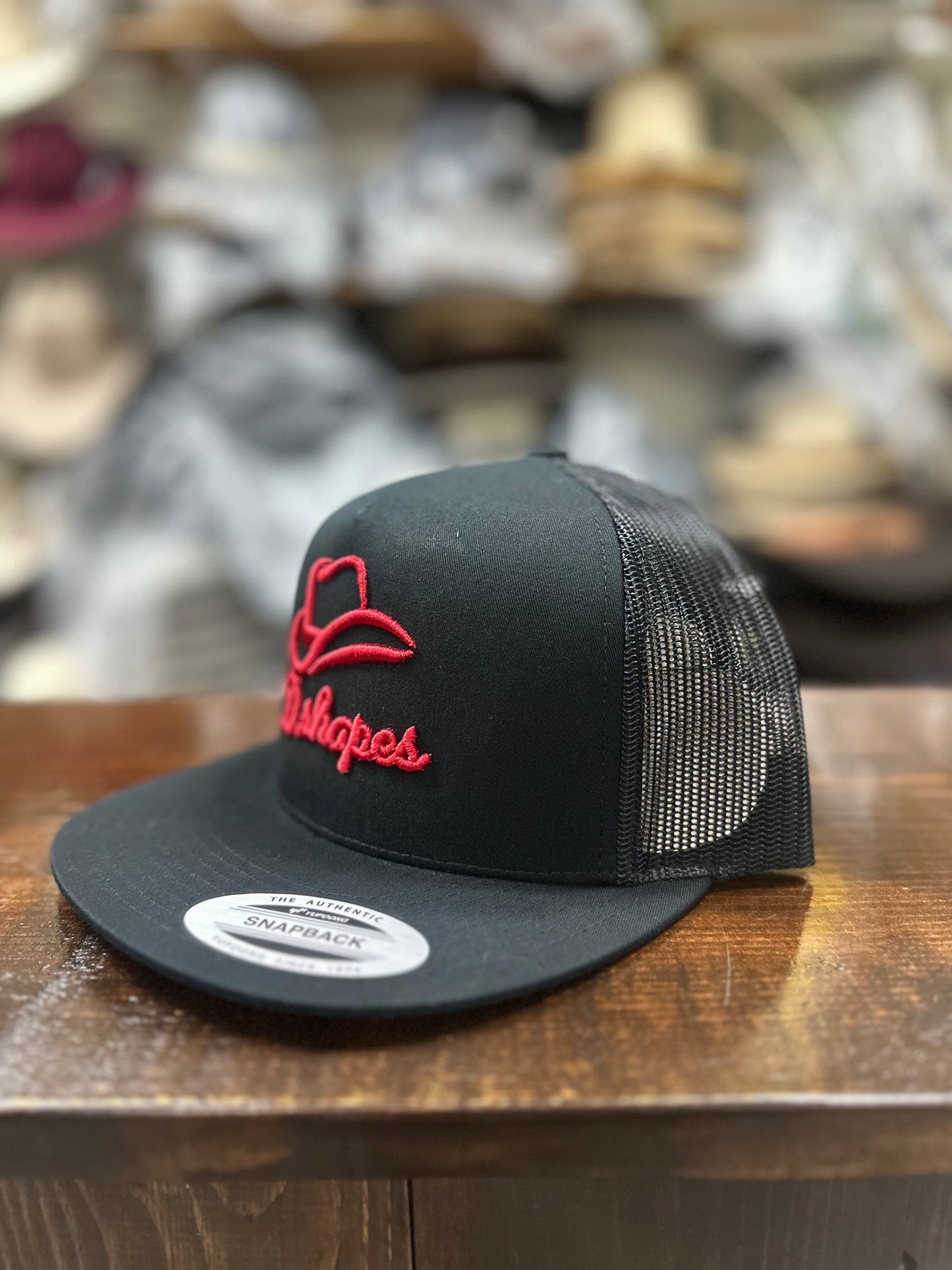 D. Shapes Black & Red Trucker Hat