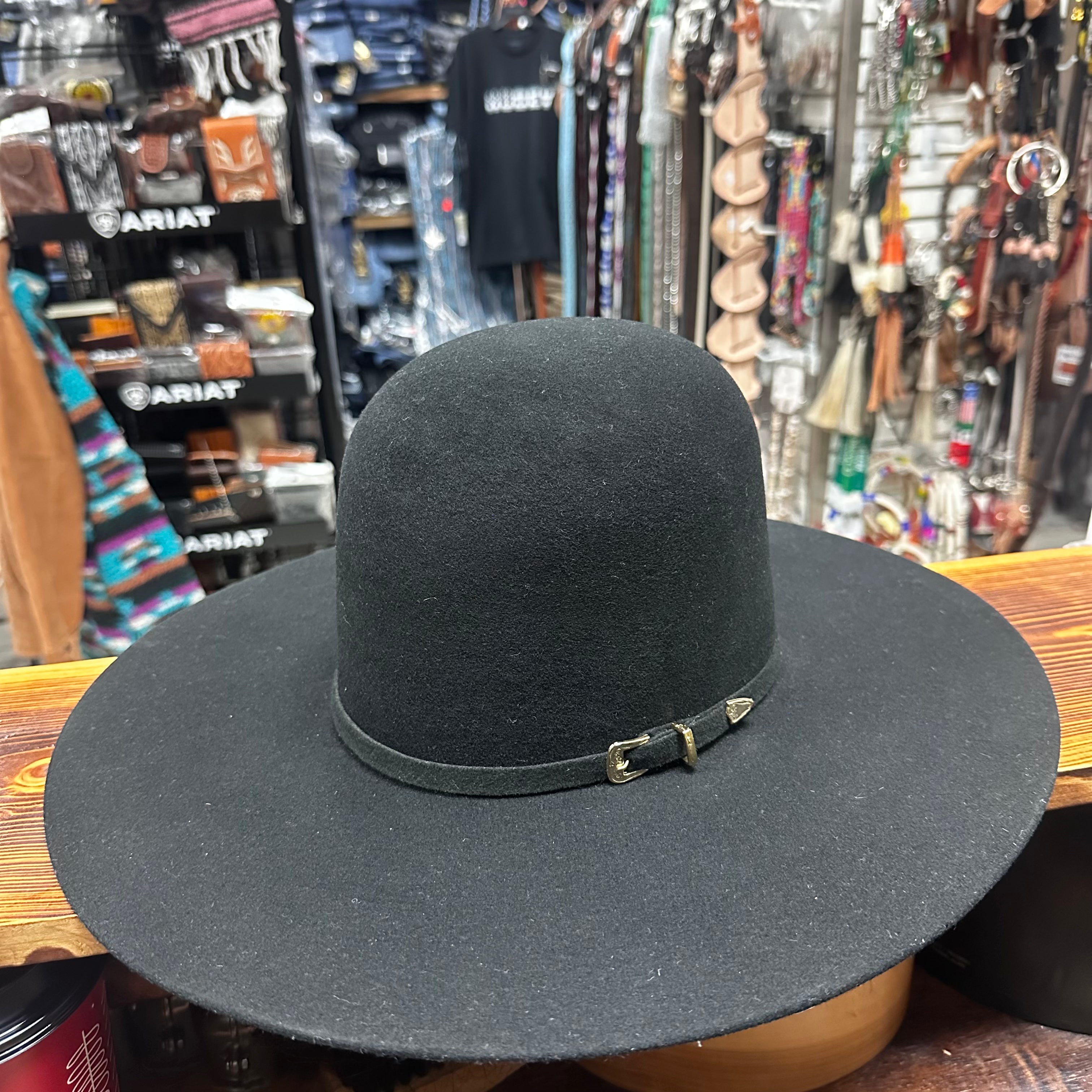 Black Wool Hat Regular Crown