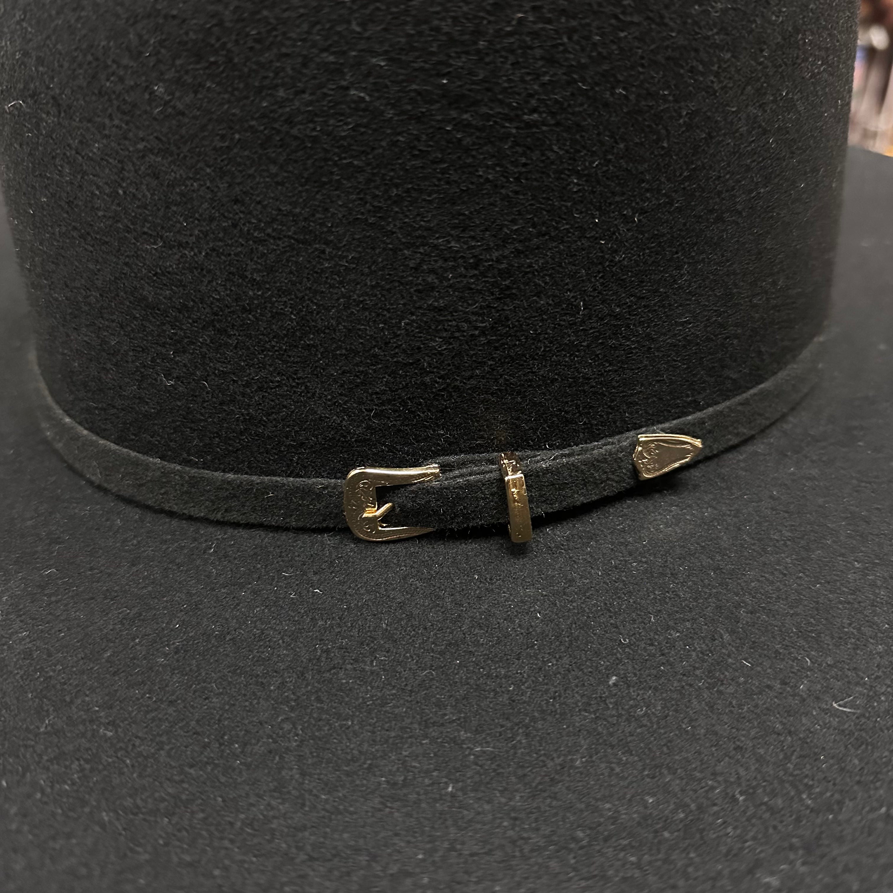 Black Wool Hat Regular Crown