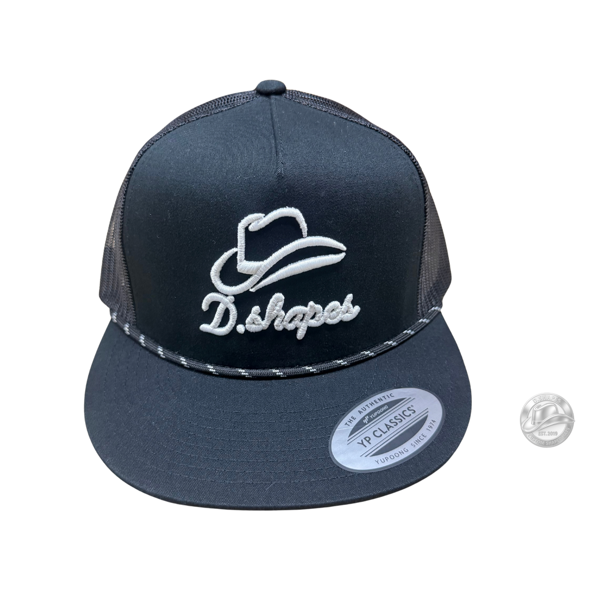 D. Shapes Black Trucker Hat