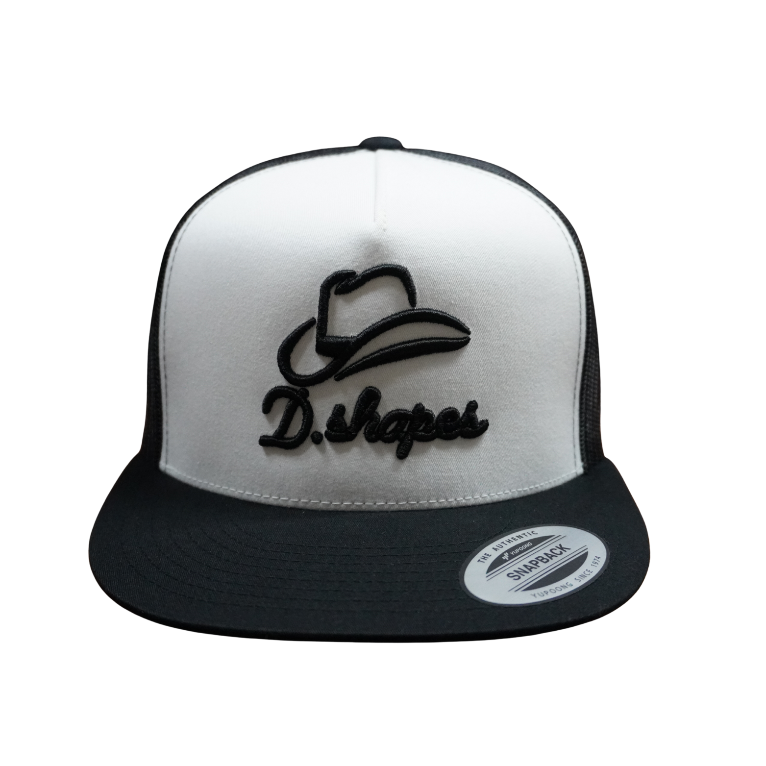 Gorra de camionero blanca y negra D. Shapes