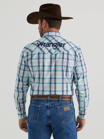 WRANGLER WRANGLER LOGO BLUE PLAID